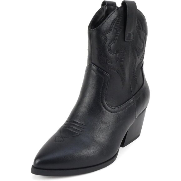 Blazing Ankle Boot Women Black Pointe Toe Camouflage - Picture 2 of 6